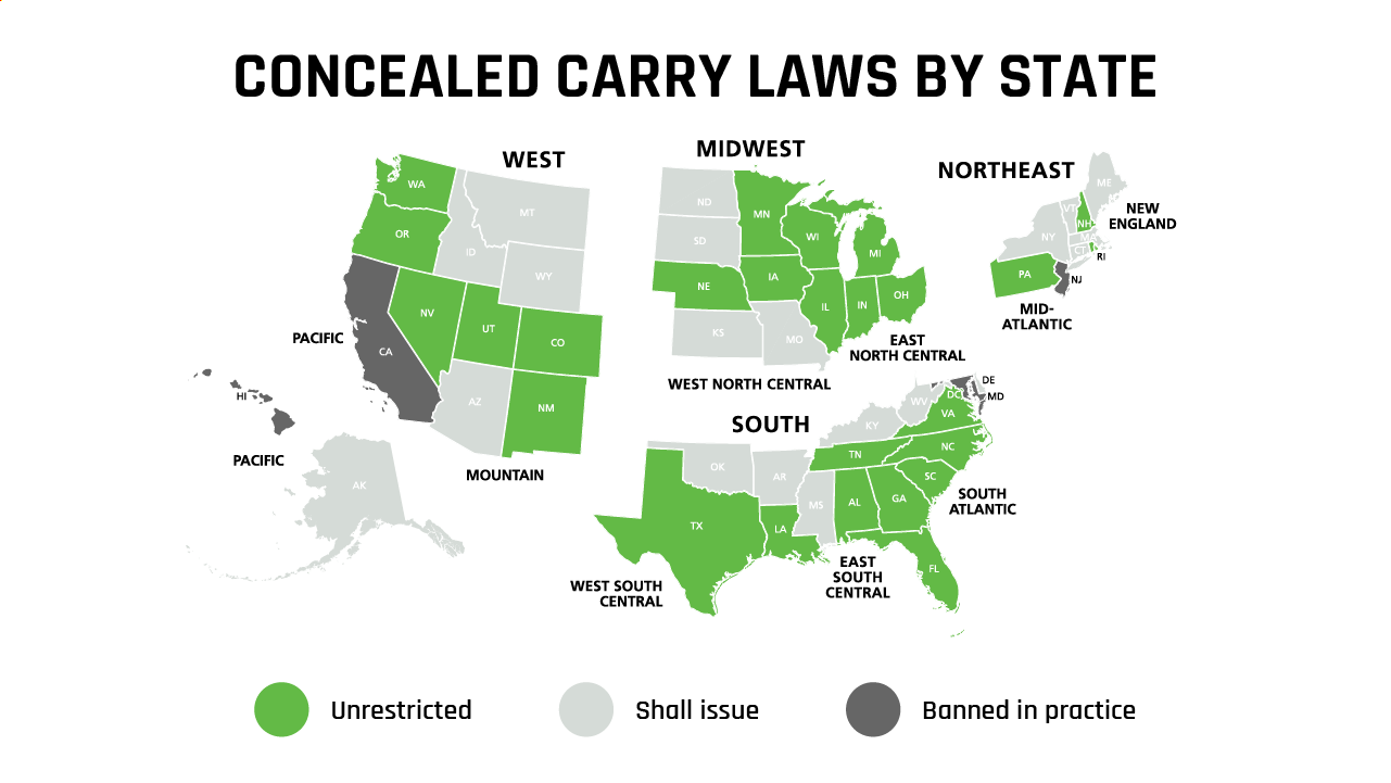 Concealed Carry Laws By State Map Map