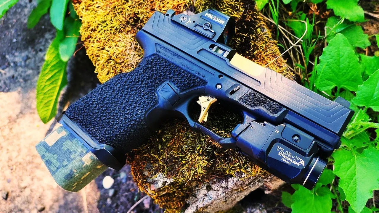 Handgun with stippled grip Handgun with stippled grip