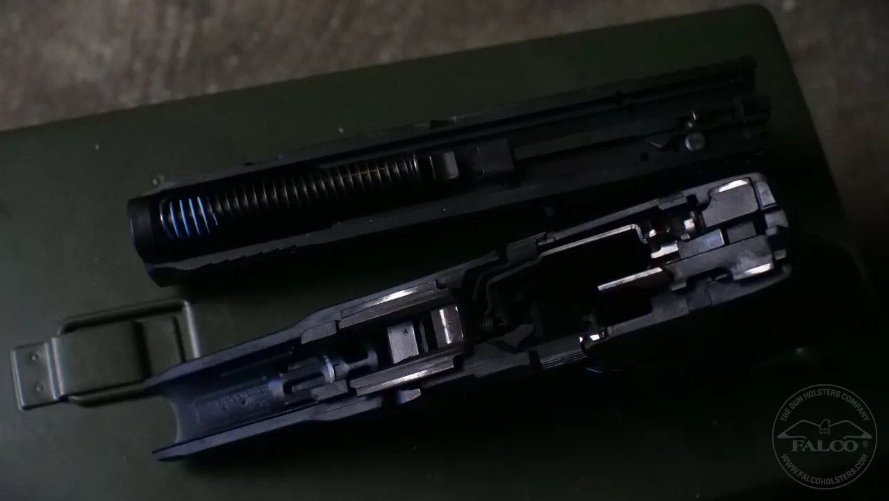 Field stripped Smith & Wesson M&P