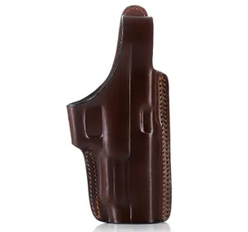 Slim Design OWB Leather Holster with Thumb Break and Belt Clip