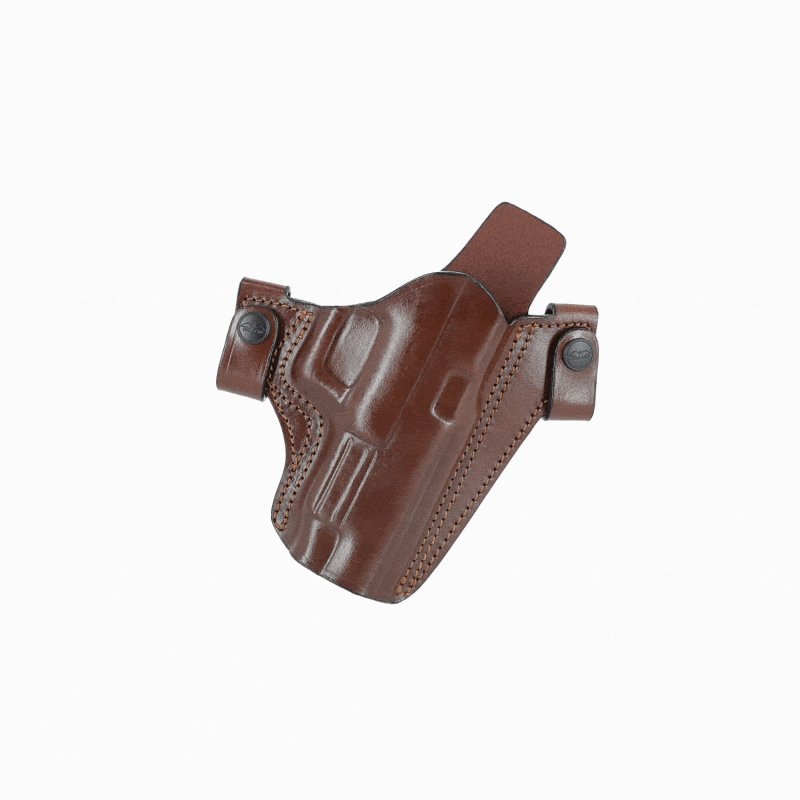 Easy on open top pancake style OWB leather holster