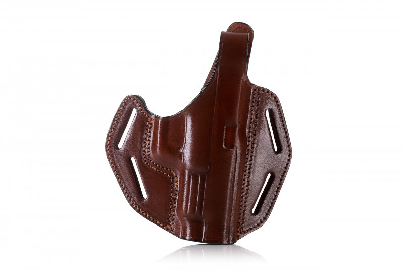 Multi angle OWB leather holster with thumb break