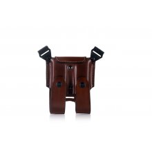 Double magazine leather pouch for shoulder system