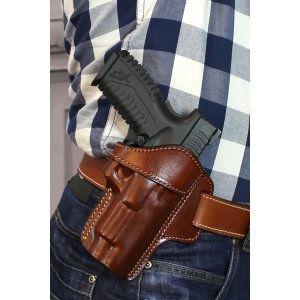 Open top leather OWB holster