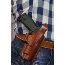 Slim Design OWB Leather Holster with Thumb Break