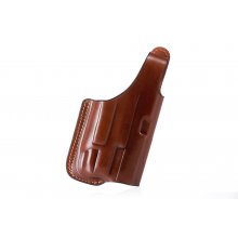 Slim design secured OWB leather holster for guns with light