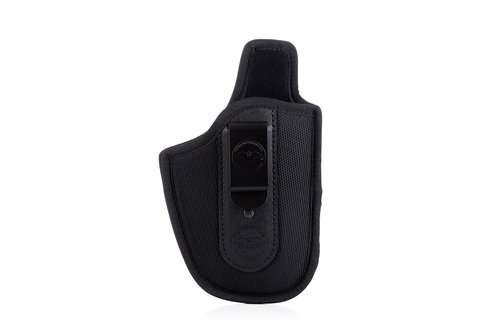 Pancake style IWB concealed open top nylon holster