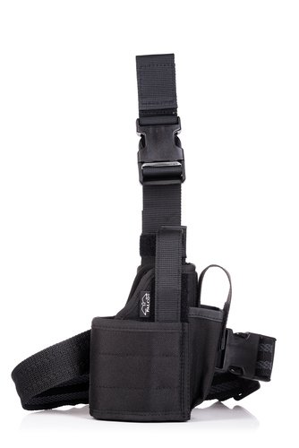 Tactical nylon leg holster for guns with light