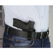 Pancake style IWB concealed open top nylon holster
