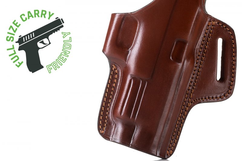 OWB leather holster with thumb break