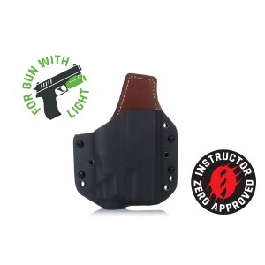 COMPACT HYBRID OWB HOLSTER FOR GUN WITH LIGHT