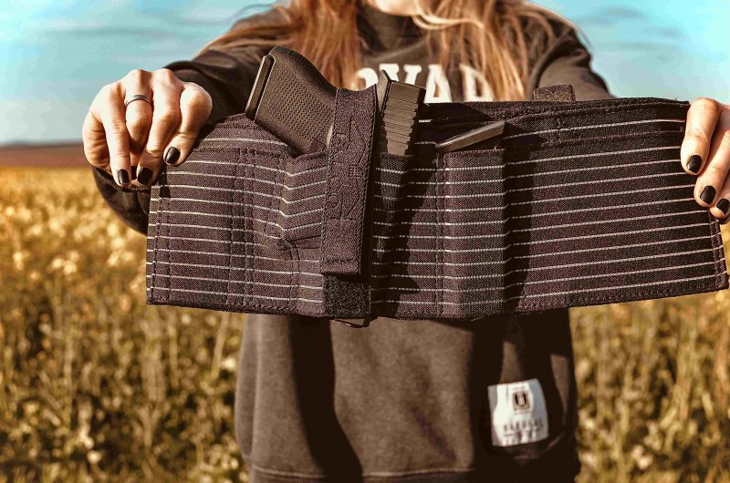Breathable Belly Band Holster for Guns with Light