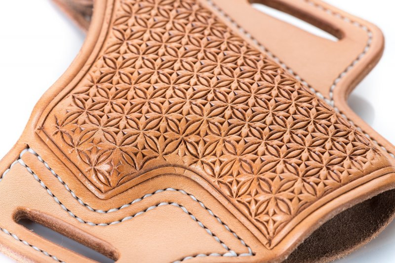 Exclusive Hand-Carved Leather OWB Holster - ORNAMENT