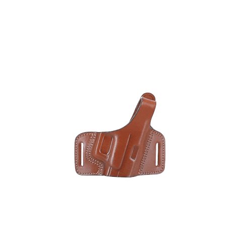 Open barrel OWB leather holster with thumb break