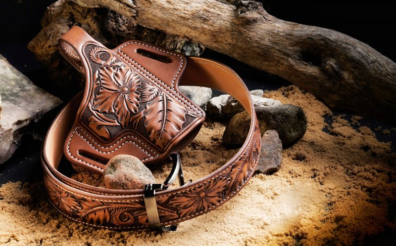 $ 399.95, | Exclusive Hand-Carved Leather OWB Custom Holster - FLORAL