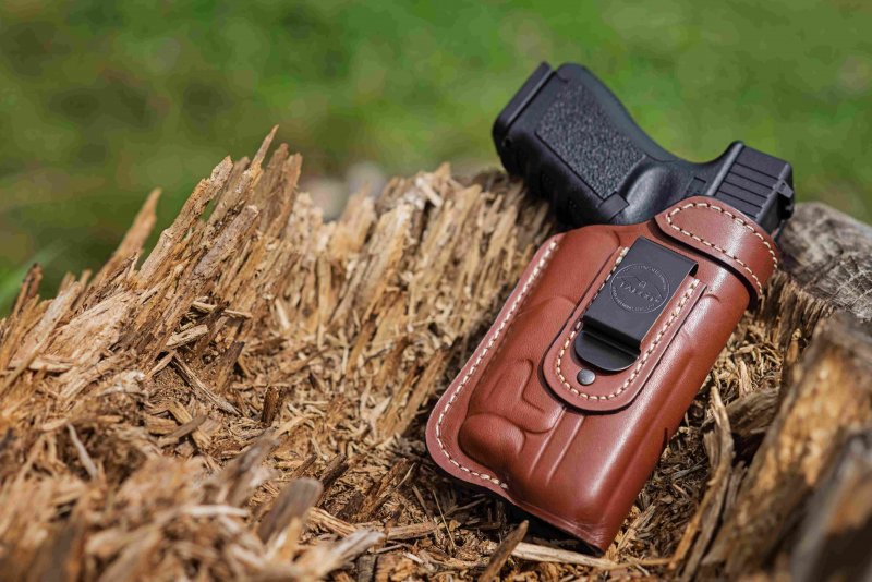 Timeless Open-Top IWB Leather Custom Holster for Gun with Laser/ Light