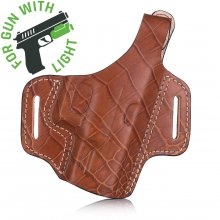 Exotic Pattern Leather OWB Pancake holster for gun with light
