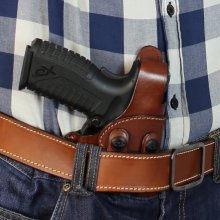 IWB concealed leather holster with thumb break