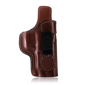 Variable IWB Concealed Open Top Leather Holster with Adjustable Belt Clip