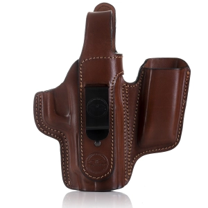 Appendix Carry Secured Concealed Leather Holster with Magazine Pouch