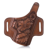 Exclusive HandCarved Leather OWB Custom Holster  FLORAL