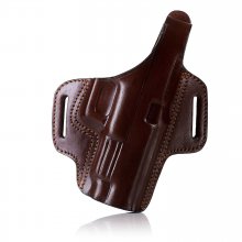 Pancake Style OWB Leather Holster with Thumb Break