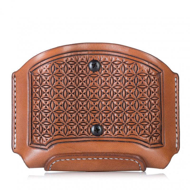 Exclusive Hand-Carved Leather Magazine Pouch - ORNAMENT
