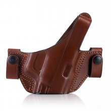 Easy on Open Barrel OWB Leather Holster with Thumb Break