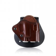 Paddle OWB Open Barrel Leather Belt Holster with Adjustable Retention