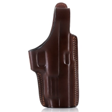 Slim Design OWB Leather Holster with Thumb Break and Belt Clip