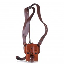 Timeless Leather Horizontal Shoulder Holster with Counterbalance for Guns with Red Dot Sights / Convertible to OWB