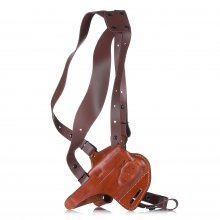 Timeless Leather Horizontal Shoulder Holster with Counterbalance for Guns with Lasers or Lights Plus Red Dot Sights / Convertible to OWB