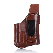 Inside the Waistband Leather Holster with Reinforced Sweatguard for Gun w/ Light