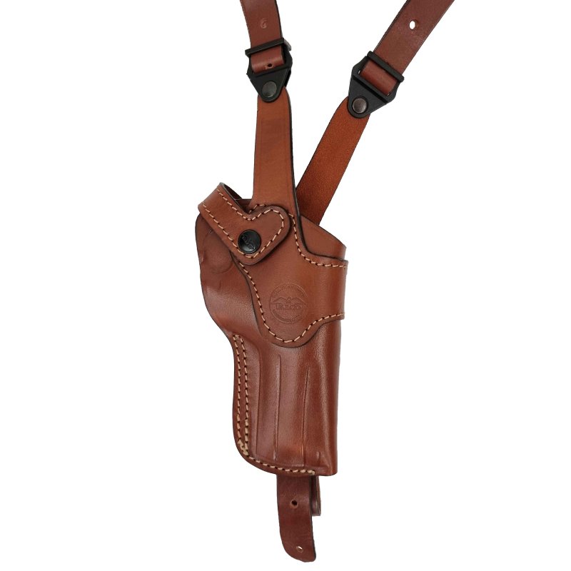 Vertical Leather Shoulder Holster with Adjustable Harness | Falco