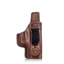 LIMITED EDITION Leather IWB Holster with Hand-Carved FLORAL Details