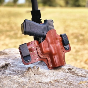 Maximum Comfort IWB Concealed Open Top Leather Holster on Air Flow Platform
