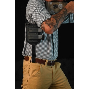 Hybrid Roto Shoulder Holster with Double Mag Pouch