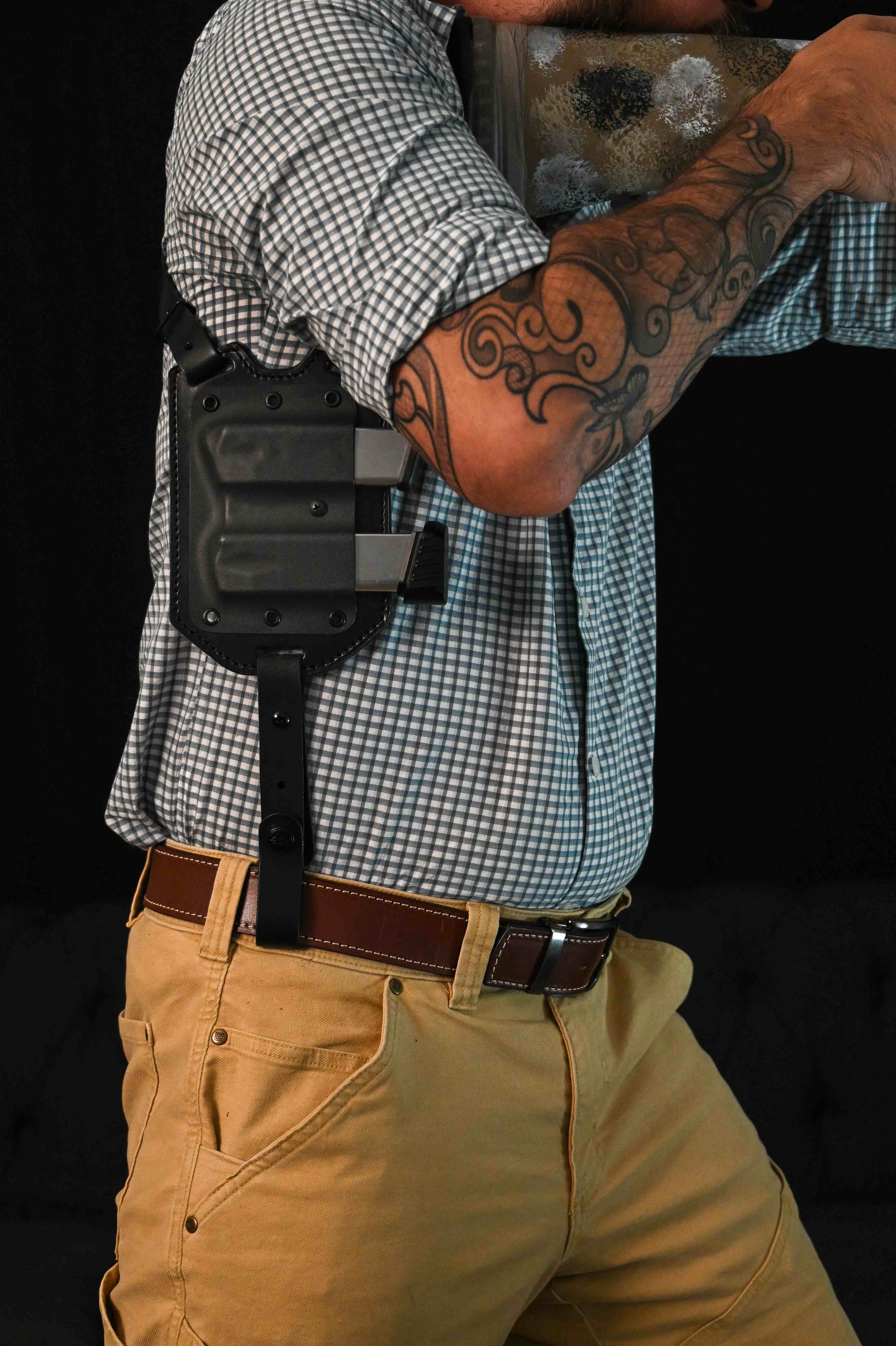 Hybrid Roto Shoulder Holster with Double Mag Pouch | Falco