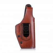 Leather IWB holster with underlay and sights protection for concealed carry