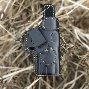Variable IWB Concealed Open Top Leather Holster with Adjustable Belt Clip