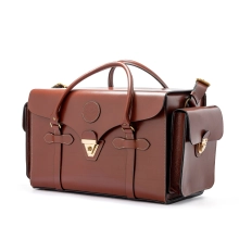 Premium Leather Range Bag With Side Compartments